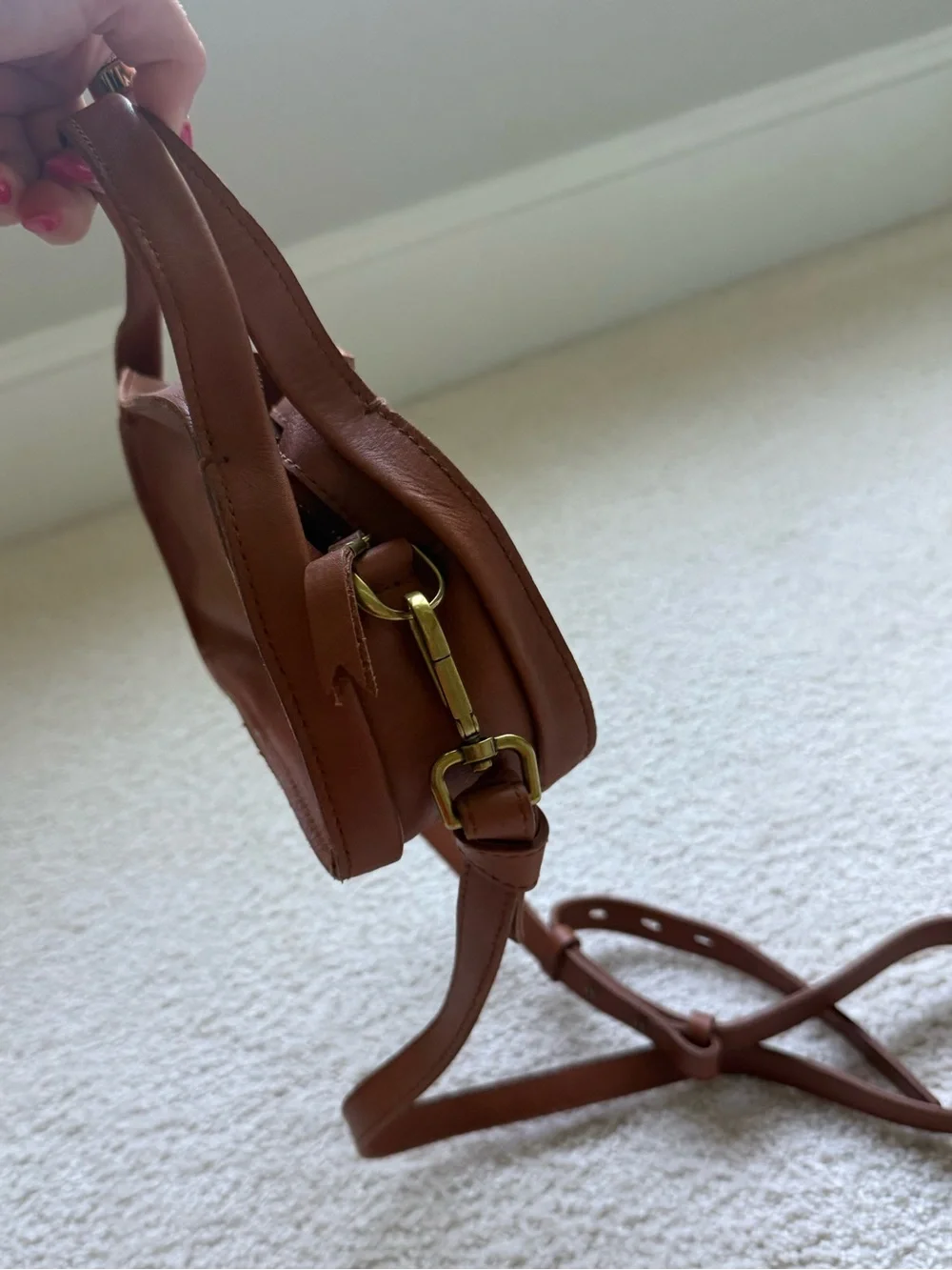 Madewell Chestnut Brown Leather Crossbody Bag - Picture 5 of 7